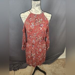 American Eagle XS Cold Shoulder Bohemian Dress